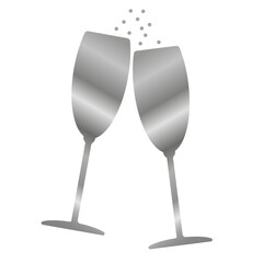 illustration glasses of champagne vector icon