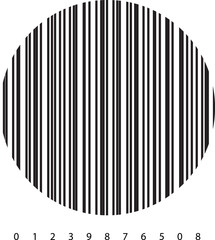 Bar code in the form of a circle vector icons