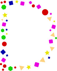 Letter D with geometric figures