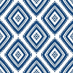 Ikat seamless pattern, geometric design, motif ethnic handmade, Ikat ethnic tribal, boho colors seamless wallpaper