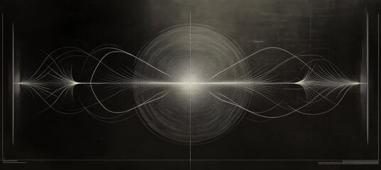 Sound wave symmetrical vibration. Music spectrum pulse. Generative AI technology.	
