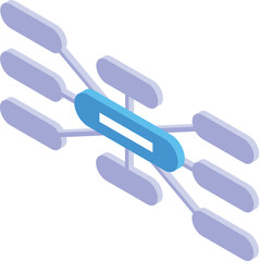 Central hub distributing data to various connected devices, symbolizing network connectivity and information sharing