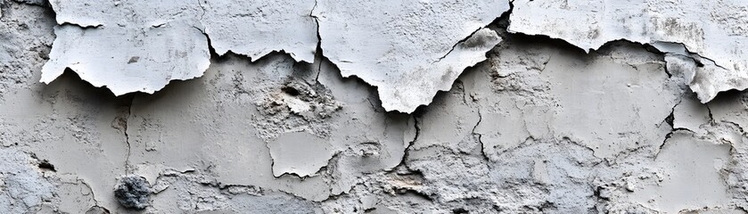 Obraz premium Peeling White Paint on a Weathered Wall