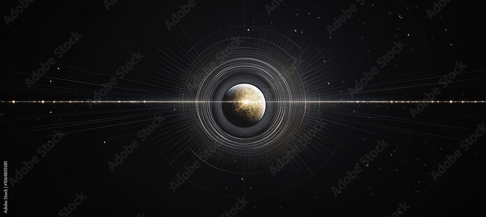 Wall mural planet space orbit. planetary space solar system. generative ai technology.