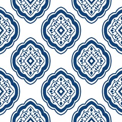 Ikat seamless pattern, geometric design, motif ethnic handmade, Ikat ethnic tribal, boho colors seamless wallpaper