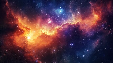 Fototapeta premium Stunning Cosmic Nebula with Vibrant Colors and Starry Background in Deep Space Captured in High-Resolution Astrophotography
