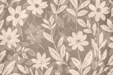 Botanical background. Abstract plant shapes. Minimalist illustration for printing on wall decorations.