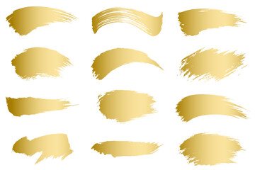 金色の筆で描いた和風のベクター背景素材のセット