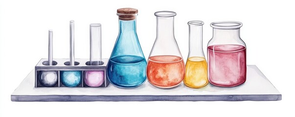 Prototype Lab Setup: A Procedural Experiment in Watercolor Style, Isolated for Creative Exploration and Innovation.