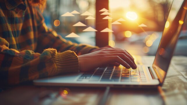 Exploring online real estate  a person using a laptop for interactive home shopping experience