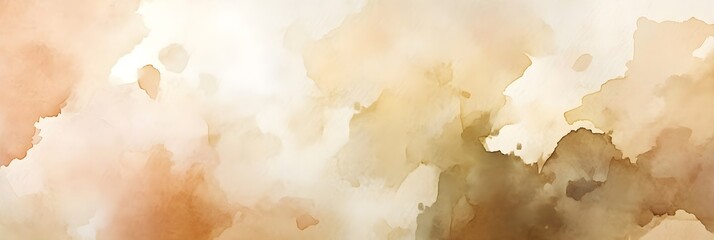 Obraz premium An abstract watercolor background with soft blending earth tones like beige, olive, and warm brown, evoking a natural, artisanal style.