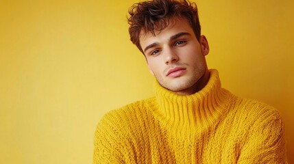 Fototapeta premium Man in Yellow Sweater