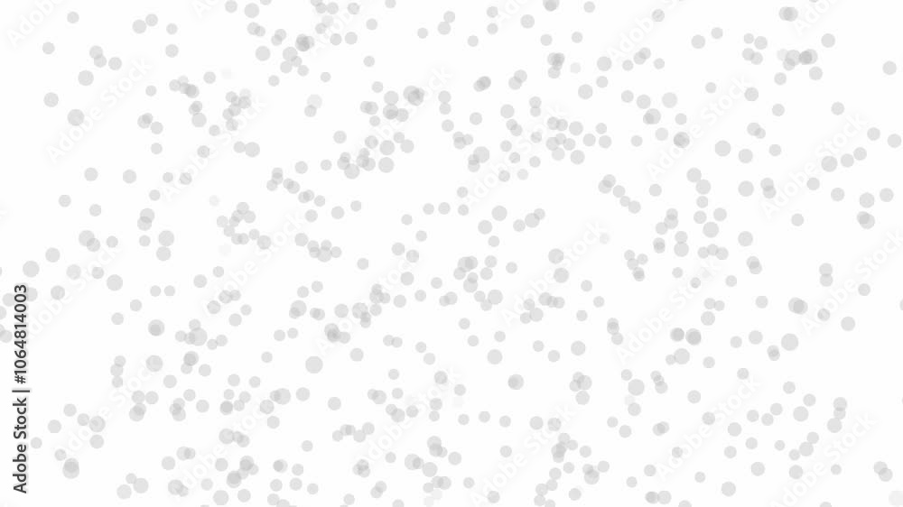 Poster White and grey bubble or circle animation, abstract geometric floating dots background