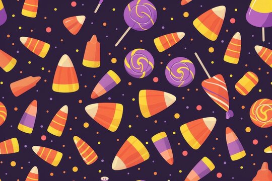 Fototapeta Halloween Candy Pattern