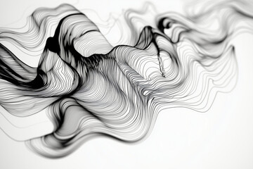 Sound waves design, white background thin black lines