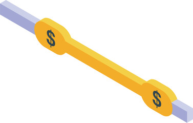 Online money transferring with electronic payment system isometric icon represents fast and secure transactions