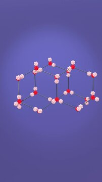 Model Crystal Ice Lattice 3D animation.