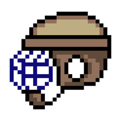 Fototapeta premium Hockey sport helmet in pixel art style