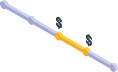 Isometric money timeline representing financial progress, investment growth, and achieving monetary goals