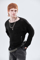 man in black sweater