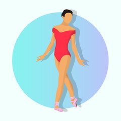Beautiful Pose Ballerina Ballet Dancers Vector Illustration