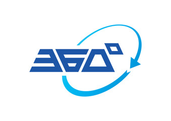 cubic 360 degree logo. 360 degree concept for the world of business, industry, technology, education