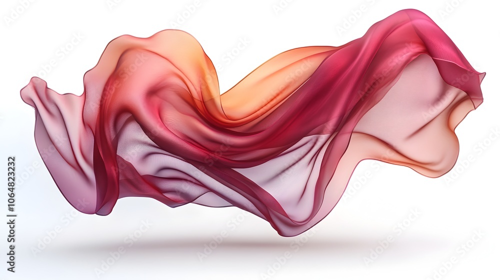 Fototapete Captivating abstract image showcasing the ethereal flow and elegant curves of vibrant,silken fabric in a harmonious symphony of mesmerizing colors and dynamic movement.