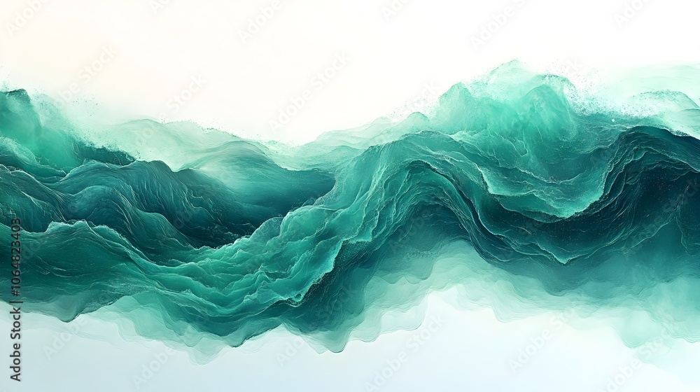 Poster captivating abstract landscape showcasing a mesmerizing scene of swirling,fluid waves and hazy,ether