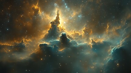 Fototapeta premium Discover the wonders of a vibrant cosmic landscape