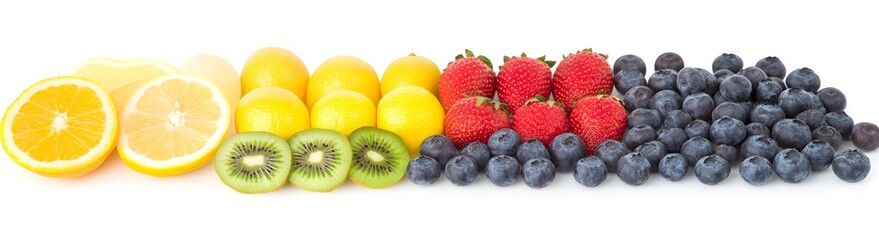 Fresh Fruit Arrangement with Lemons, Kiwi, Strawberries, and Blueberries