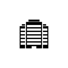 Modern skyscraper icon in a simple black and white design.