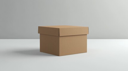 A big brown box, perfect for takeout meals, stands out against a plain white background.