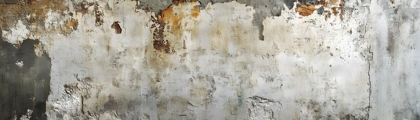 Obraz premium A Cracked and Weathered Concrete Wall with Flaking Paint