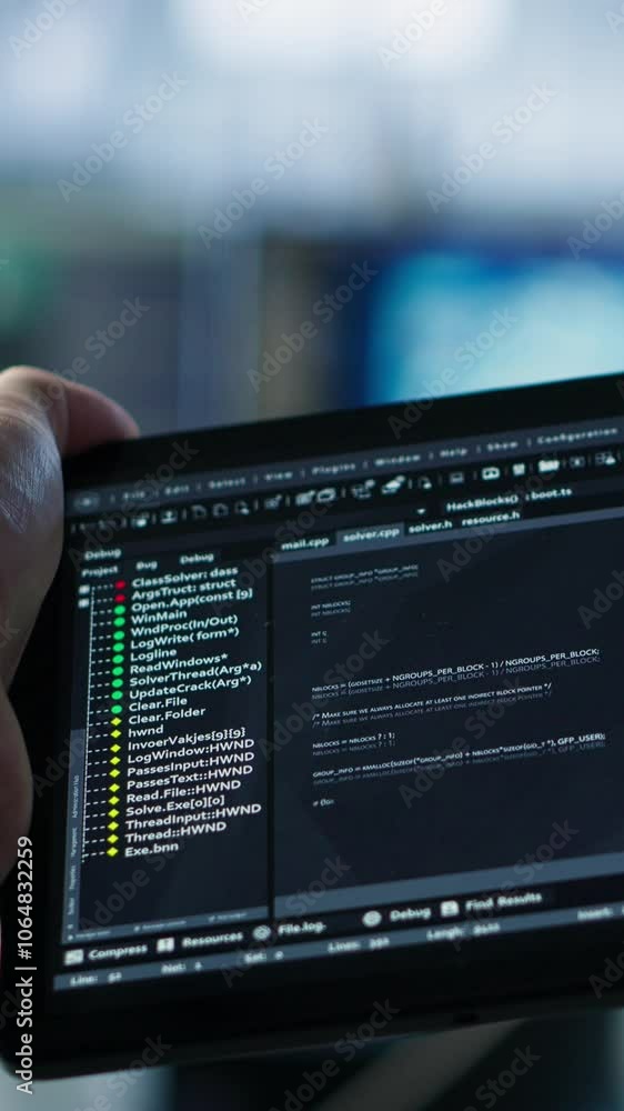 Poster computer scientist in data center solving tasks on tablet, running programming scripts. engineer man