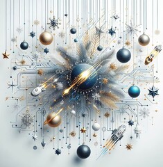 Virtual reality of digital Christmas
