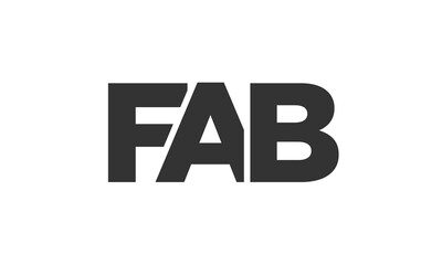 FAB logo design template with strong and modern bold text. Initial based vector logotype featuring simple and minimal typography. Trendy company identity.