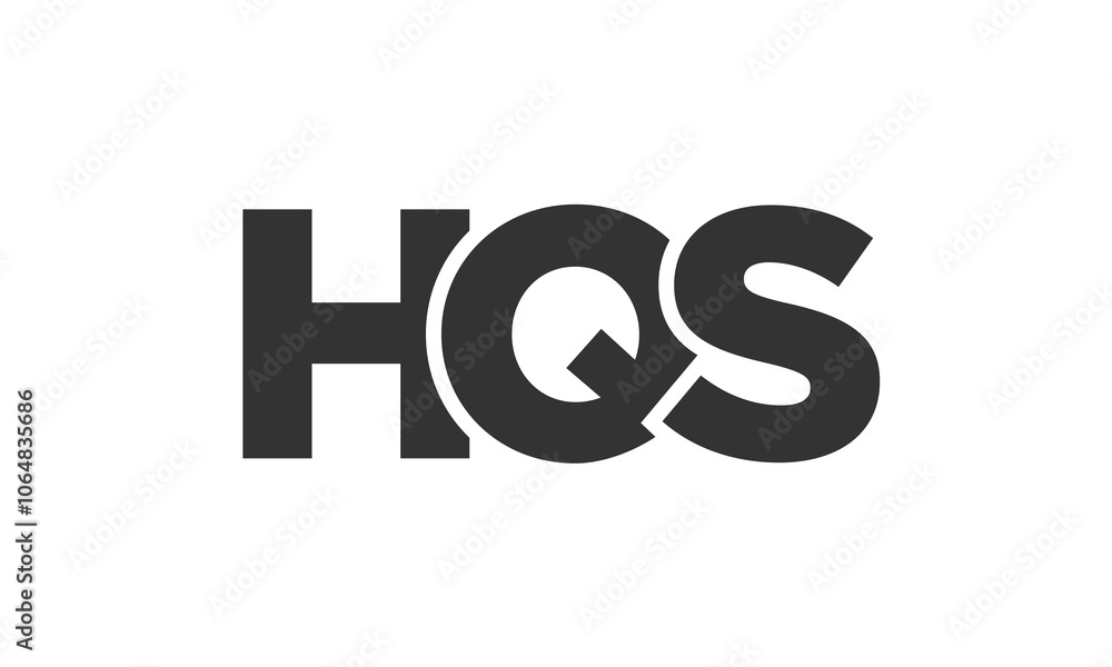 Fototapete hqs logo design template with strong and modern bold text. initial based vector logotype featuring s