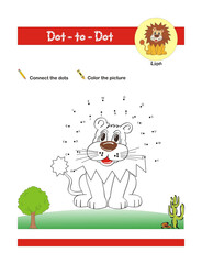 Dot to dot activity worksheet for preschool kids. Activity of learning alphabets from A to Z and pen control. Vector Illustration