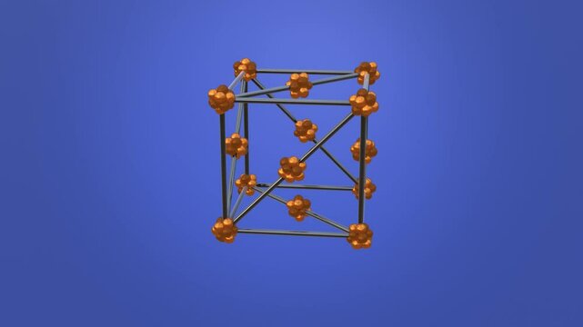 Crystal Copper Lattice Model 3D animation.
