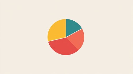 A simple, flat design showing progress as a pie chart on a dashboard.