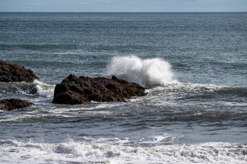 Sea waves from the North Atlantic hitting the Icelandic south coast Iceland