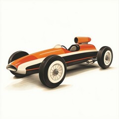 Sleek Illustrated Toy Race Car Design