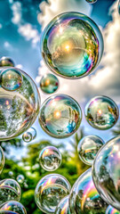 abstract background with bubbles. bubble, water, ball, glass, soap, sphere, circle, bubbles, light, round, transparent, air, blue, color, liquid, drop, illustration, sky, shiny, vector, art, reflectio