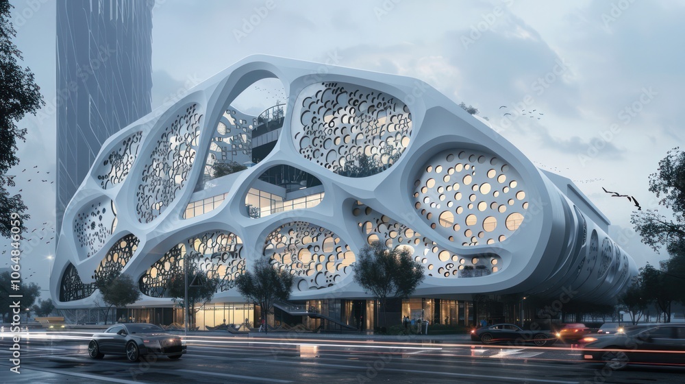 Leinwandbilder architects incorporating abstract patterns into building designs for visual impact. illustrations