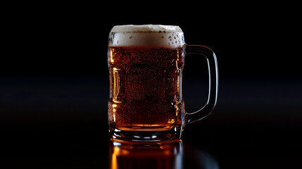 A frosty mug of beer stands ready for a toast