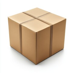 Fototapeta premium Brown Kraft Paper Box with Folding Lid