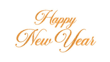 happy new year golden text with shiny glitter stars on transparent background,png holiday new year isolated design element