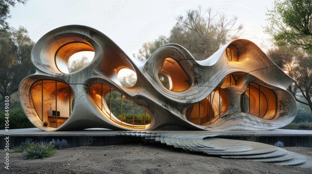 Poster designers experimenting with geometry and abstraction to create innovative architectural forms.