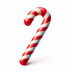 Obraz premium Festive red and white striped candy canes isolated on white background as a holiday treat and decoration