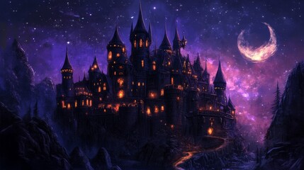 magic castle. Cartoon vector illustration